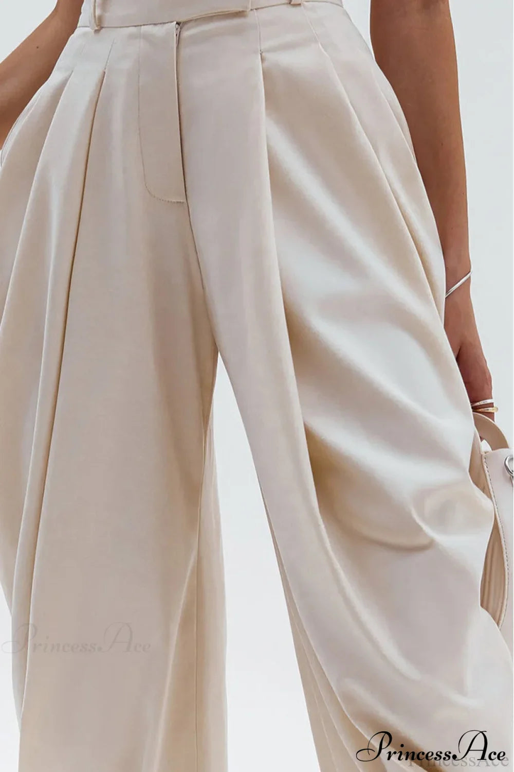 High-Waisted Loose Drapey Ruched Pants image 4