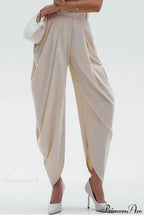 High-Waisted Loose Drapey Ruched Pants image 1