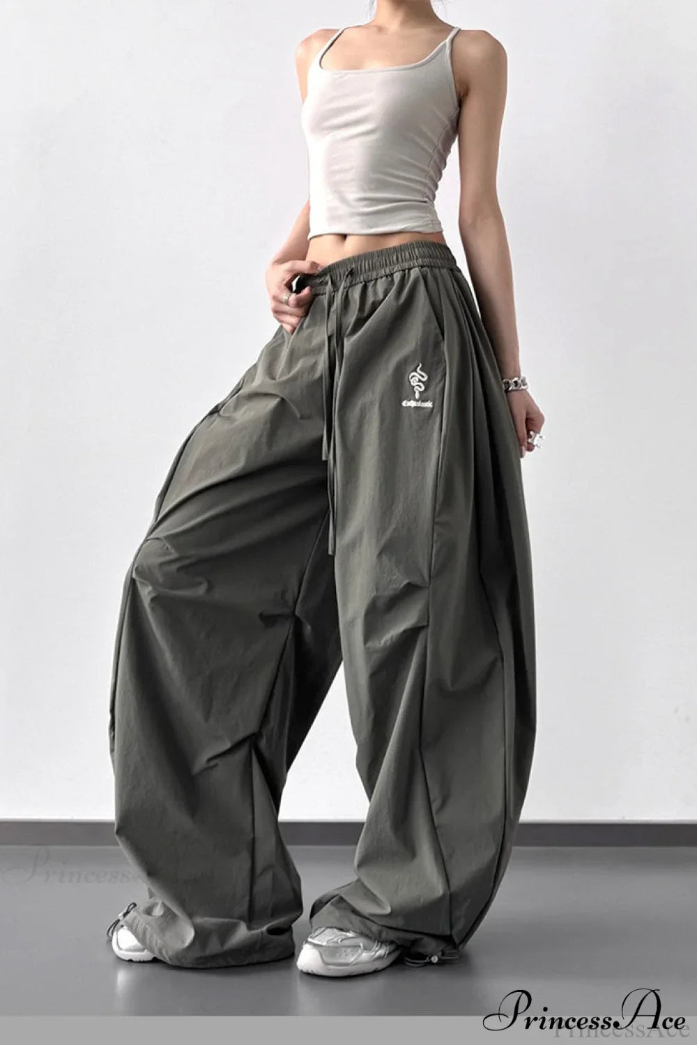 High-Waisted Loose Wide-Leg Cargo Pants image 3