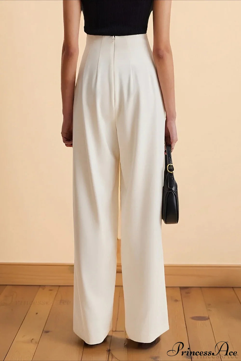 High-Waisted Wide-Leg Asymmetric Pants image 2