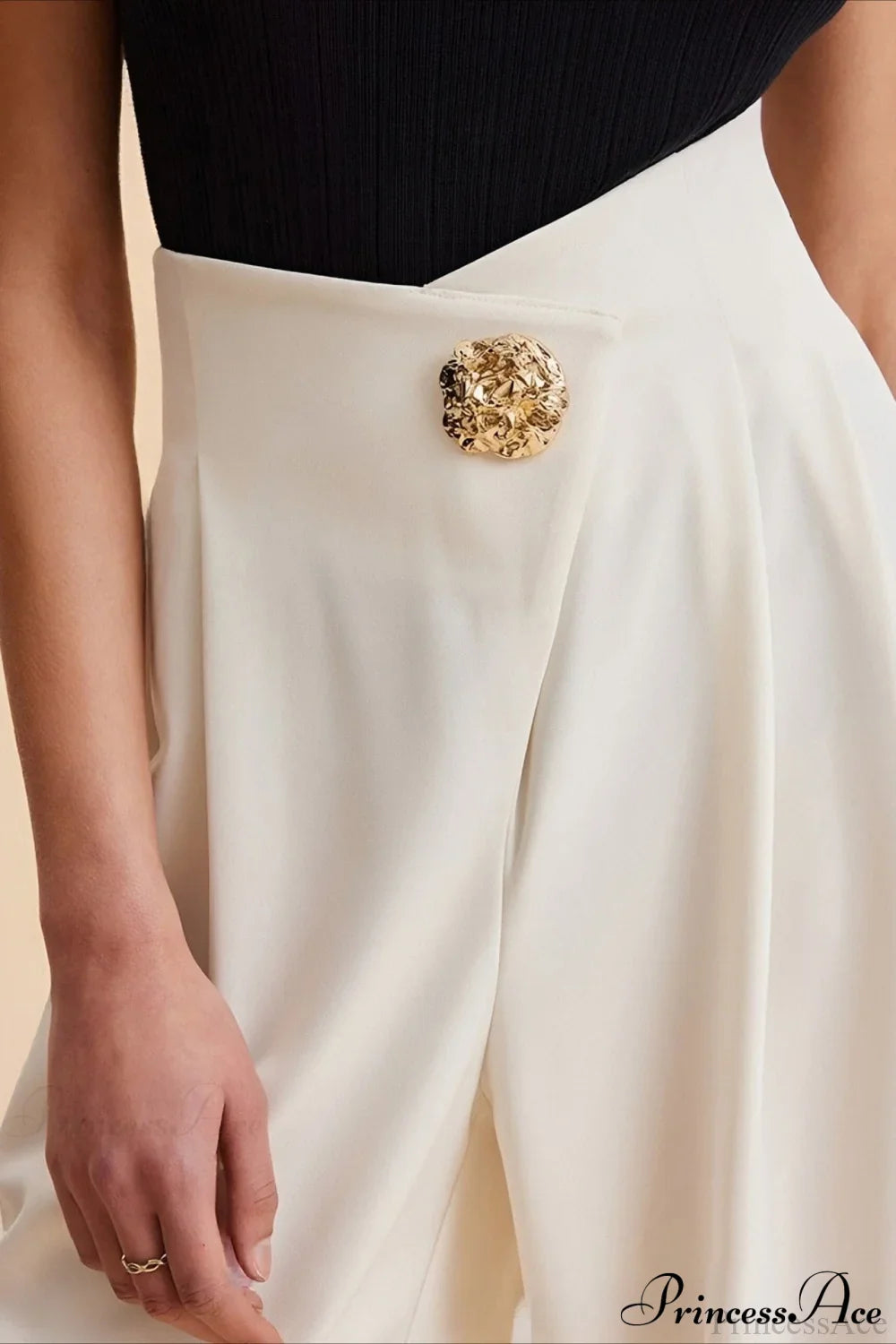 High-Waisted Wide-Leg Asymmetric Pants image 5