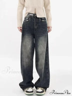 High Waisted Wide Leg Slim Ruffled Street Mop Jean image 2