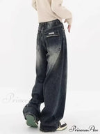 High Waisted Wide Leg Slim Ruffled Street Mop Jean image 6
