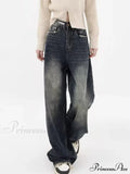 High Waisted Wide Leg Slim Ruffled Street Mop Jean image 1