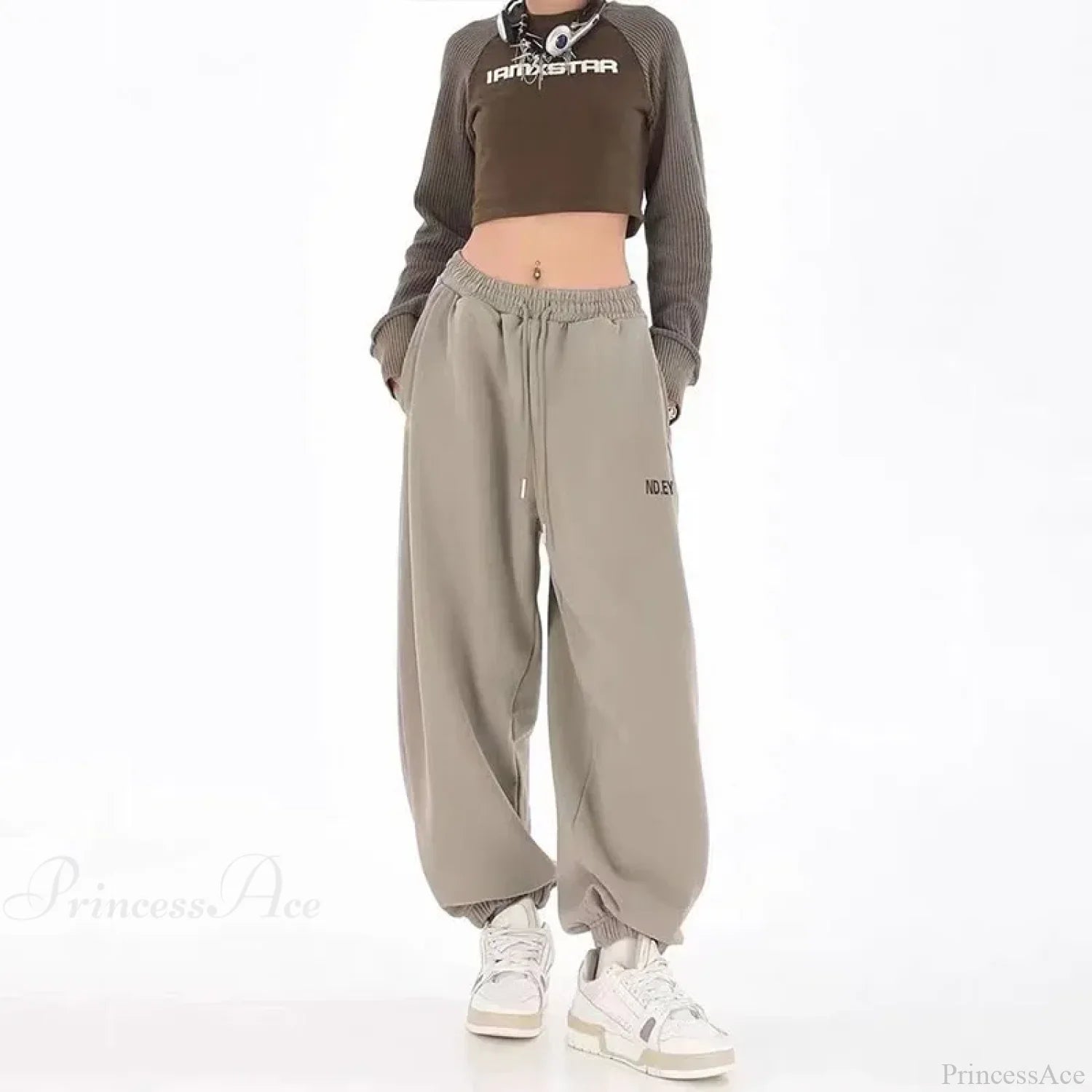 Hip Hop Letter Drawstring Jogging Pants image 7