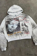 Rhinestone Print Vintage Street Edgy Hoodie image 1