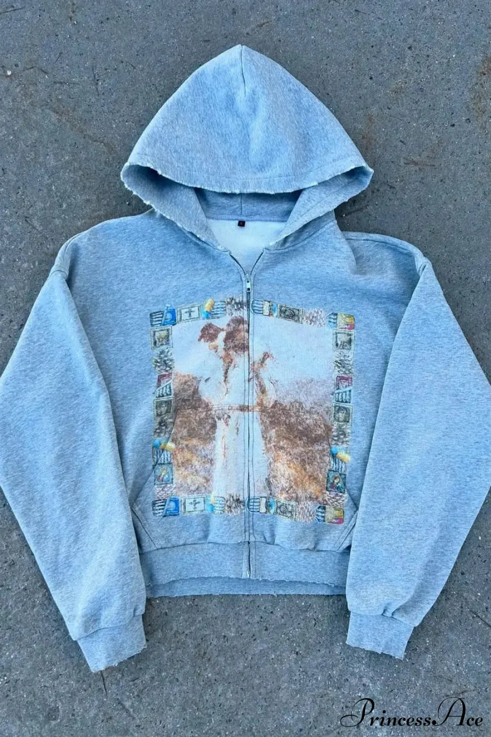 Hip-Hop Retro Printed Hoodie image 1
