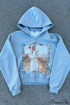 Hip-Hop Retro Printed Hoodie image 1