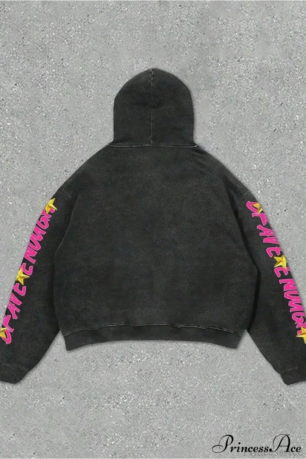Hip-Hop Rock Character Letter Print Loose Hoodie image 2