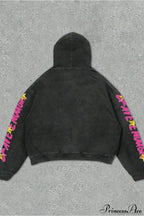 Hip-Hop Rock Character Letter Print Loose Hoodie image 2
