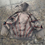 Hip-Hop Topstitch Eye Applique Hoodie image 5