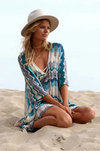 Hollow Deep V-neck Lace Up Tunic Mini Dress image 6