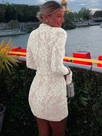 Hollow Lace Flare Sleeve Vacation Dress image 3