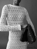 Hollow Out Backless Knitted Fashion Long Sleeve Lace Up Mix Midi Dress image 6