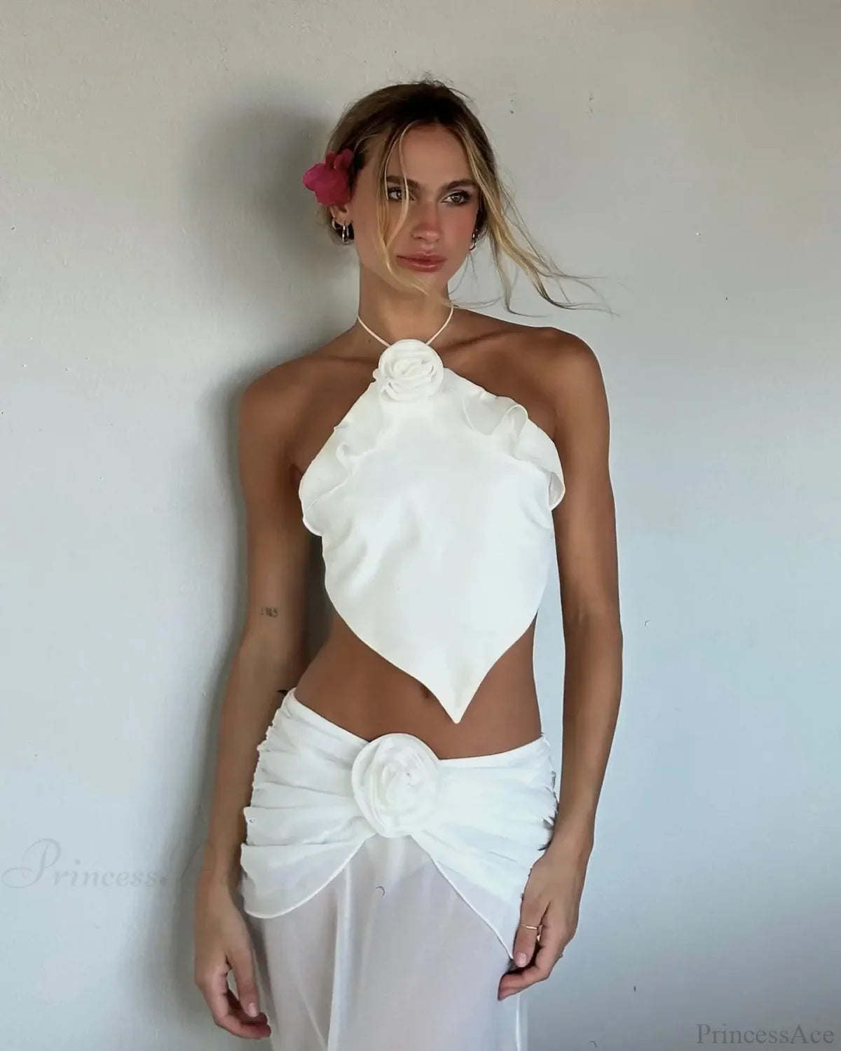 Hollow Out Backless Three Piece Swimsuit image 3