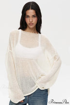 Hollow Out Bell Sleeve Knit Sweater image 9