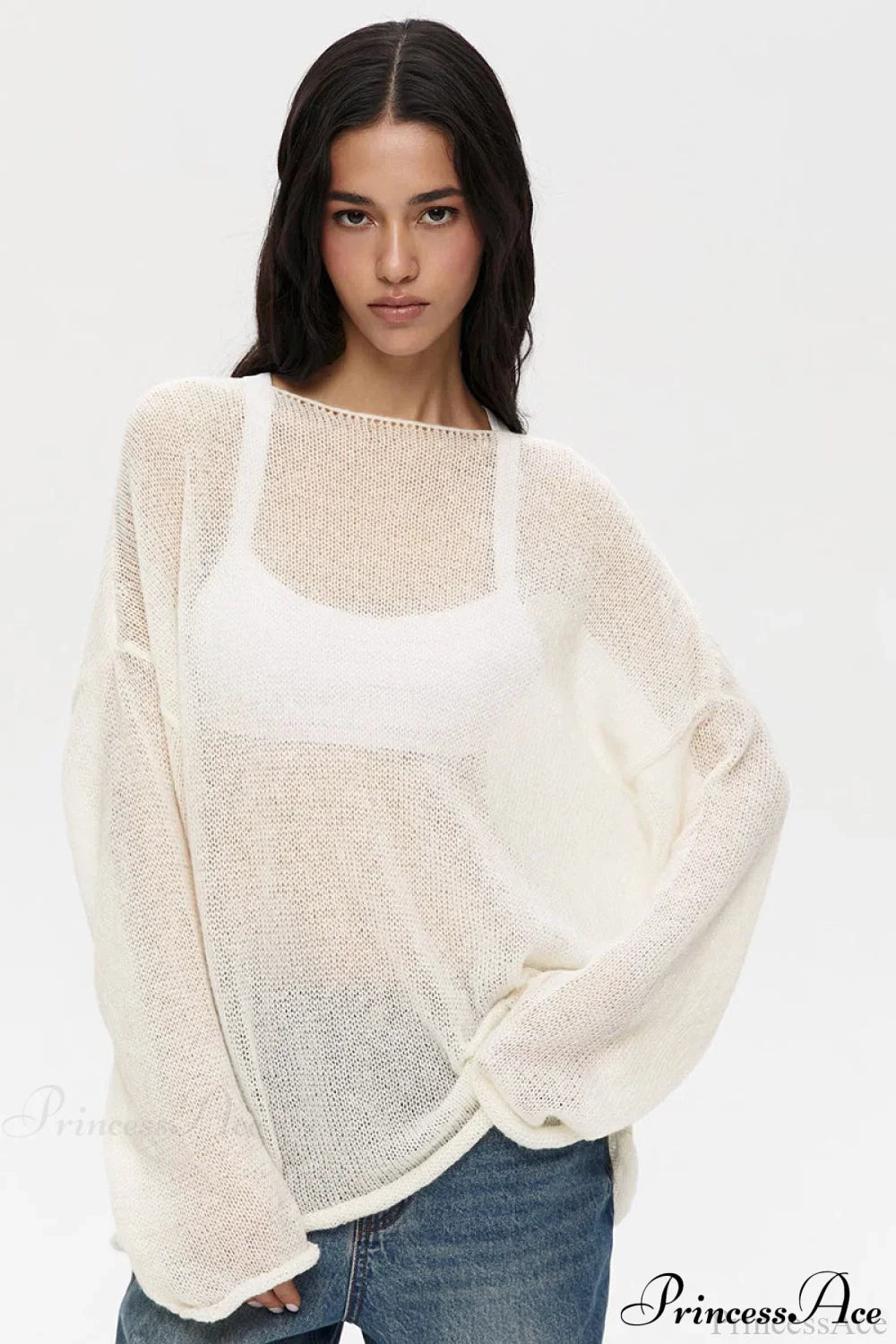 Hollow Out Bell Sleeve Knit Sweater image 9