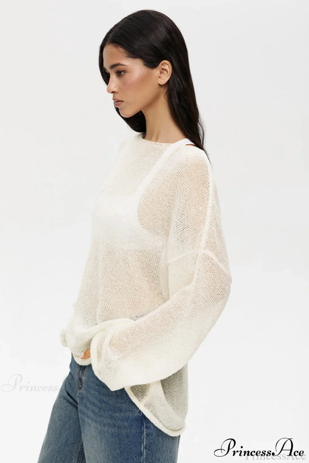 Hollow Out Bell Sleeve Knit Sweater image 10