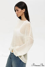 Hollow Out Bell Sleeve Knit Sweater image 10