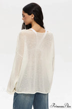 Hollow Out Bell Sleeve Knit Sweater image 11