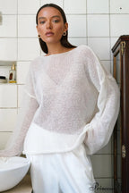 Hollow Out Bell Sleeve Knit Sweater image 2