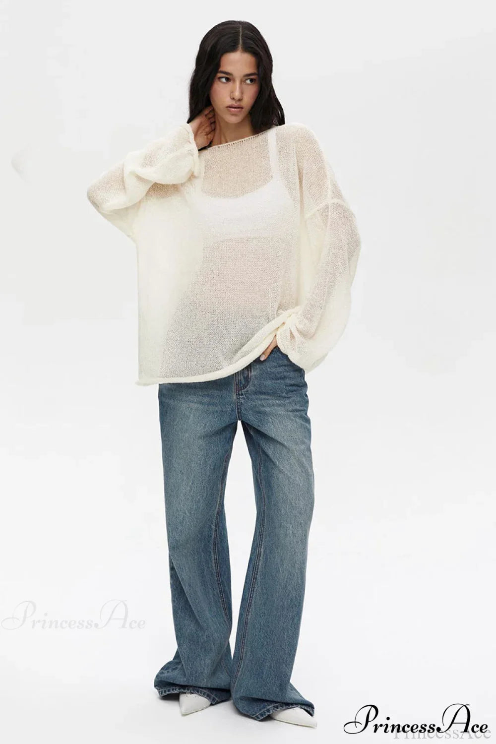 Hollow Out Bell Sleeve Knit Sweater image 12