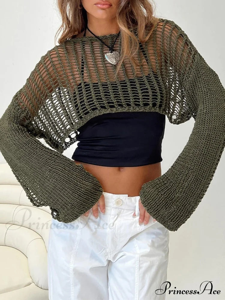 Hollow Out Crochet Trendy Cover Up Maxi Dress image 1