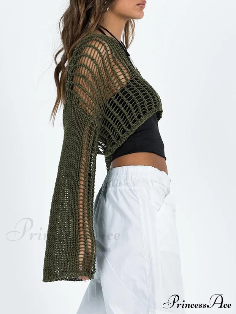Hollow Out Crochet Trendy Cover Up Maxi Dress image 3