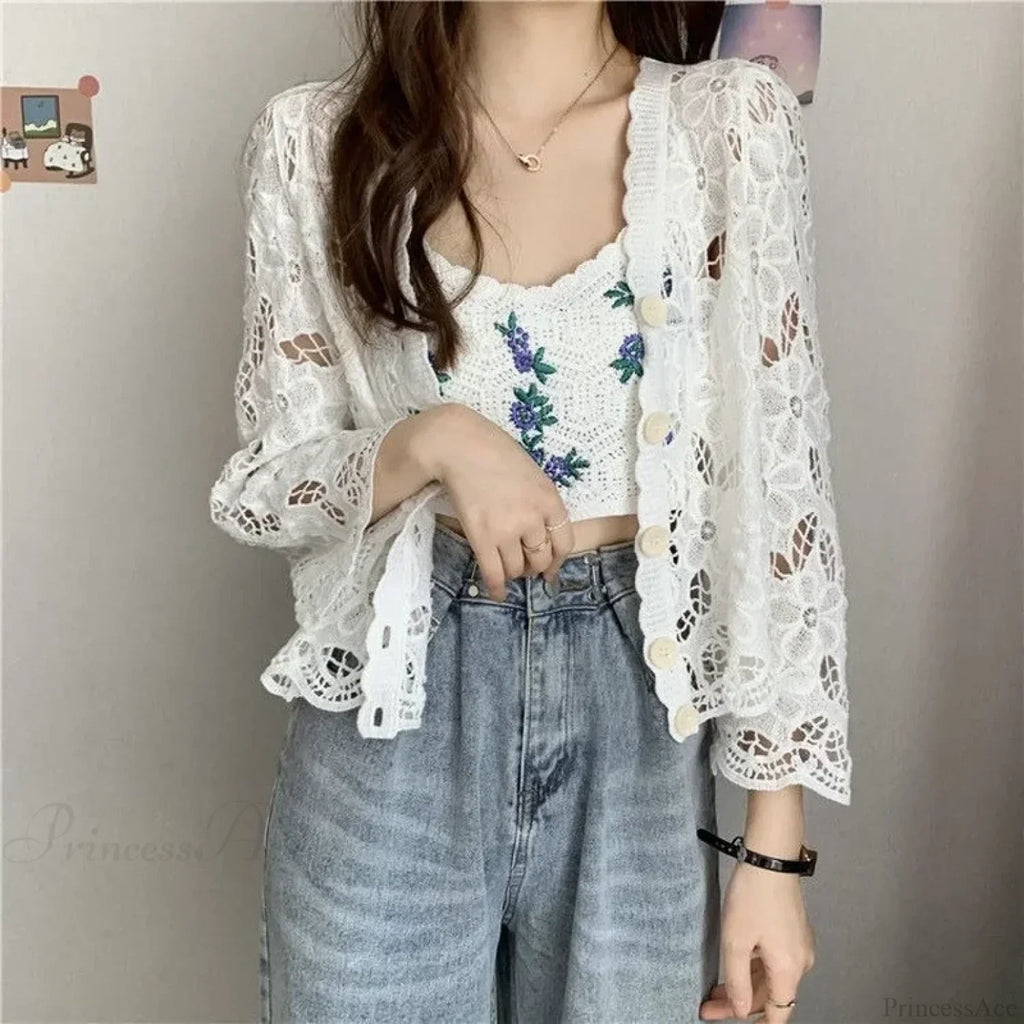 Hollow Out Elegant Long Sleeve Shrug Cardigan image 4