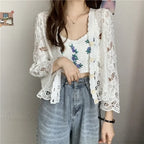 Hollow Out Elegant Long Sleeve Shrug Cardigan image 4
