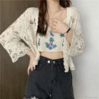 Hollow Out Elegant Long Sleeve Shrug Cardigan image 6