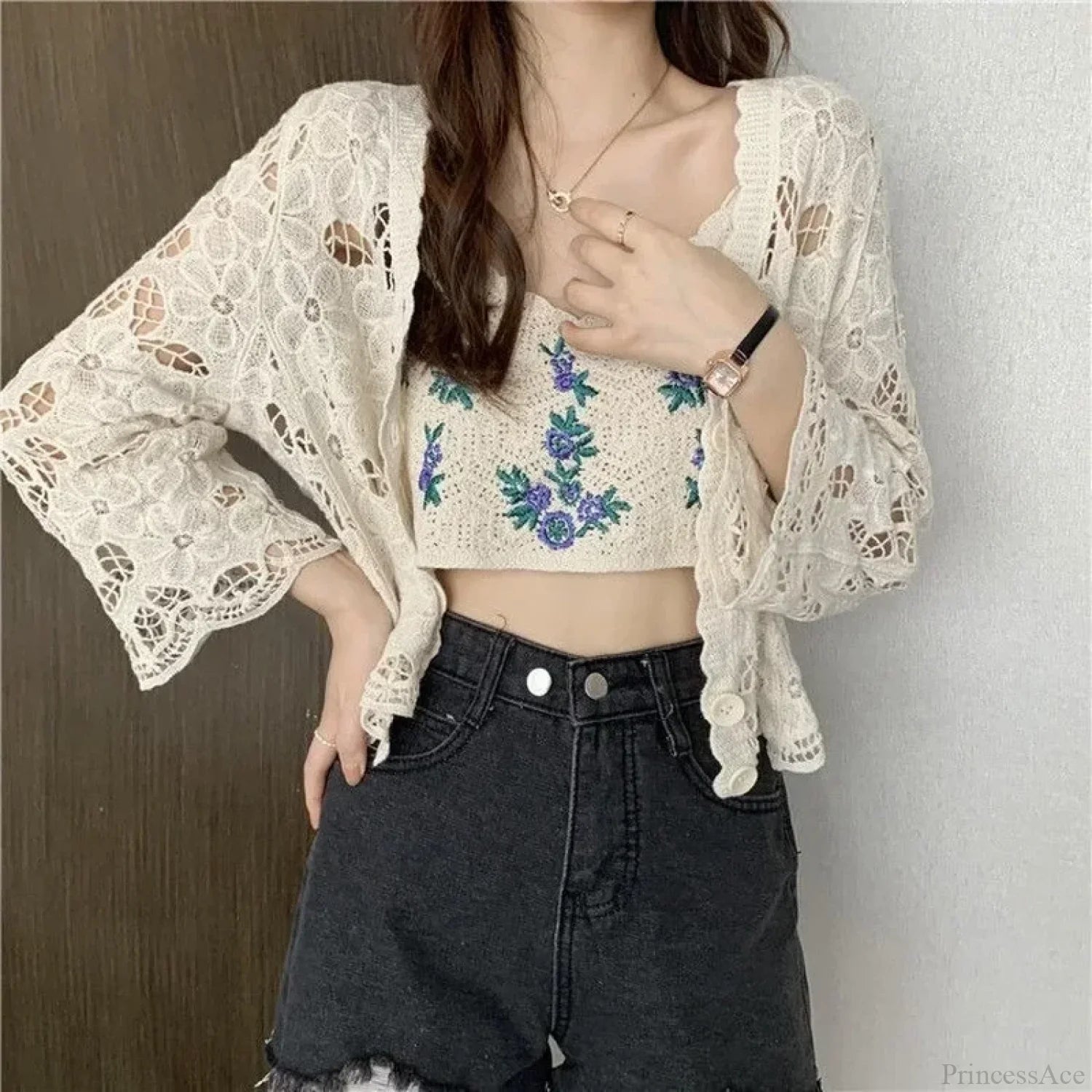 Hollow Out Elegant Long Sleeve Shrug Cardigan image 6