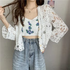 Hollow Out Elegant Long Sleeve Shrug Cardigan image 3