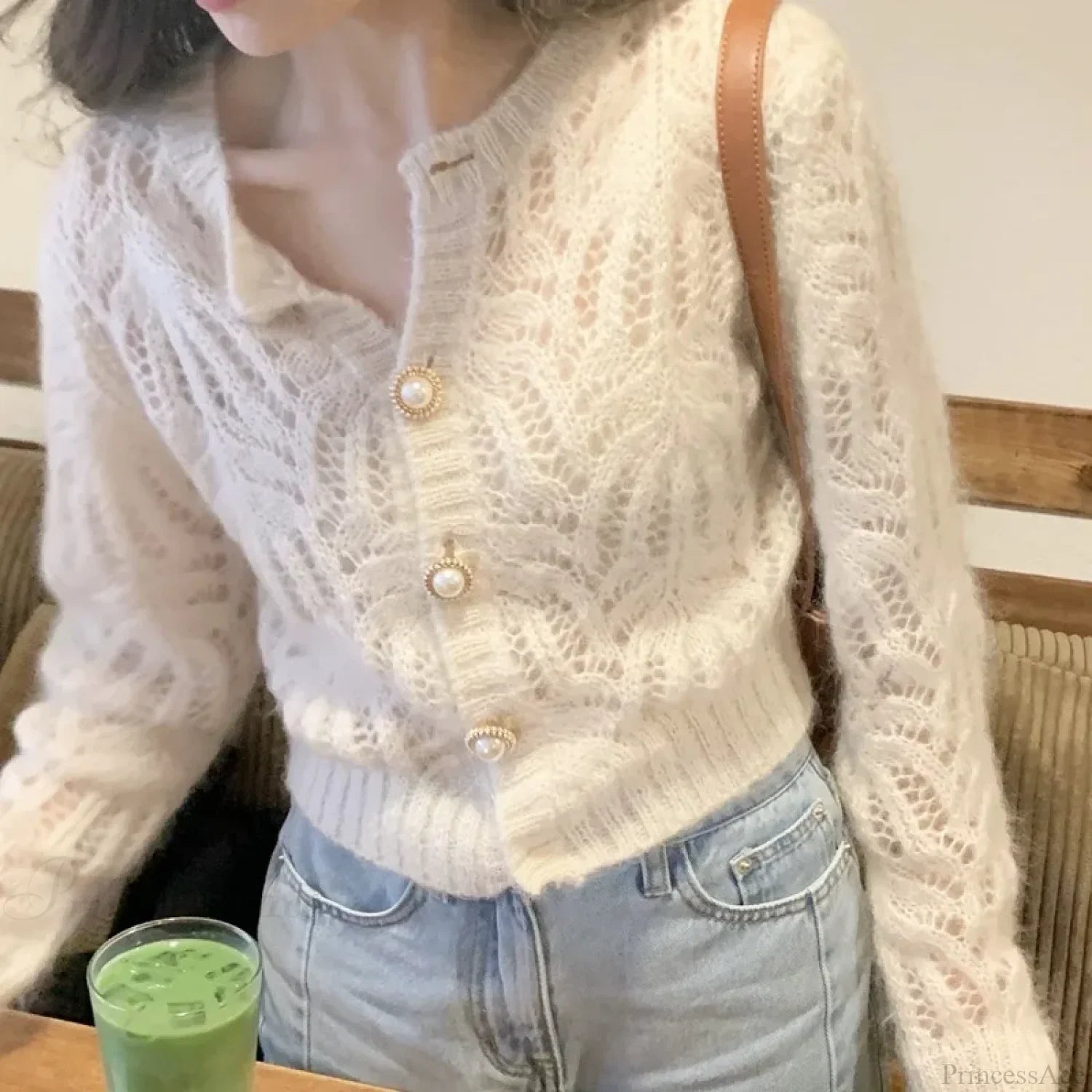 Hollow Out Elegant Vintage Long Sleeve Cardigan image 1