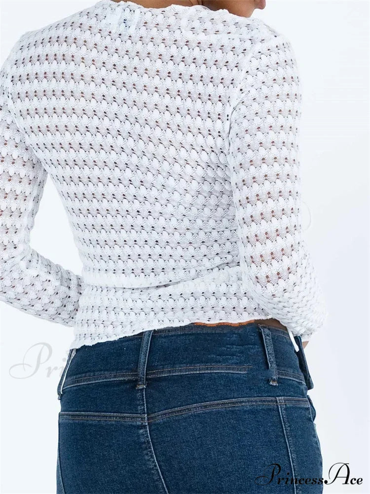 Hollow Out Irregular Hem Retro Ruched T-Shirts image 5