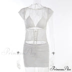 Hollow Out Jacquard Lace Co-ords Set Mini Dress image 5