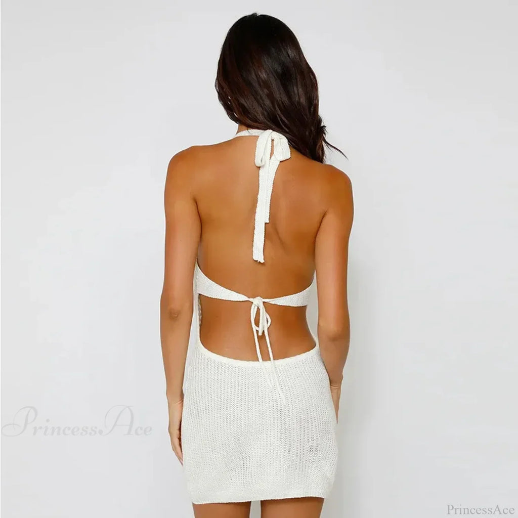 Hollow Out Knitted Slim Vacation Dress image 4