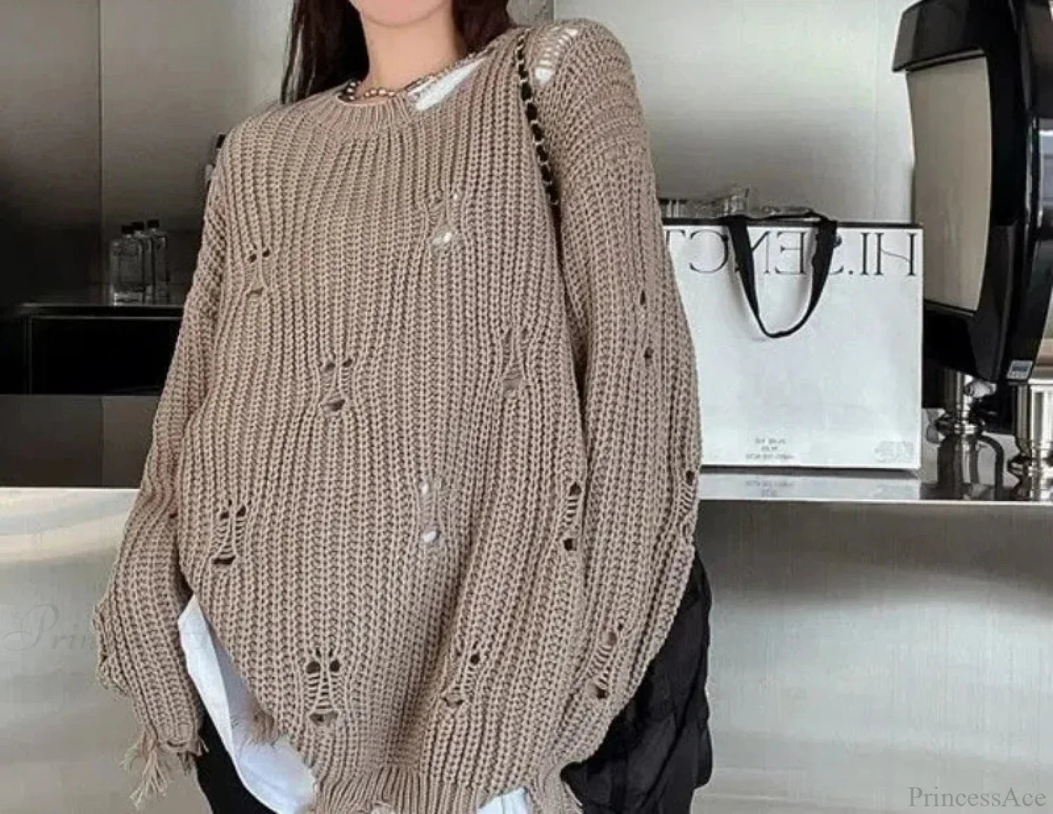 Hollow Out Lazy Style Pullover Sweater image 3