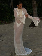 Hollow Out Long Sleeve Bikini Cover Up image 1
