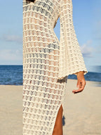 Hollow Out Long Sleeve Bikini Cover Up image 2