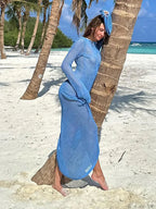 Hollow Out Long Sleeve Bikini Cover Up image 3