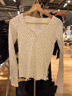 Hollow Out Pink Long Sleeve Sexy Slim Top Knit Top image 9