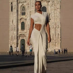 Hollow Out Ruched Irregular Prom Dress image 1