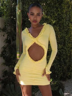 Hollow-Out Ruffled Mini Dress image 1