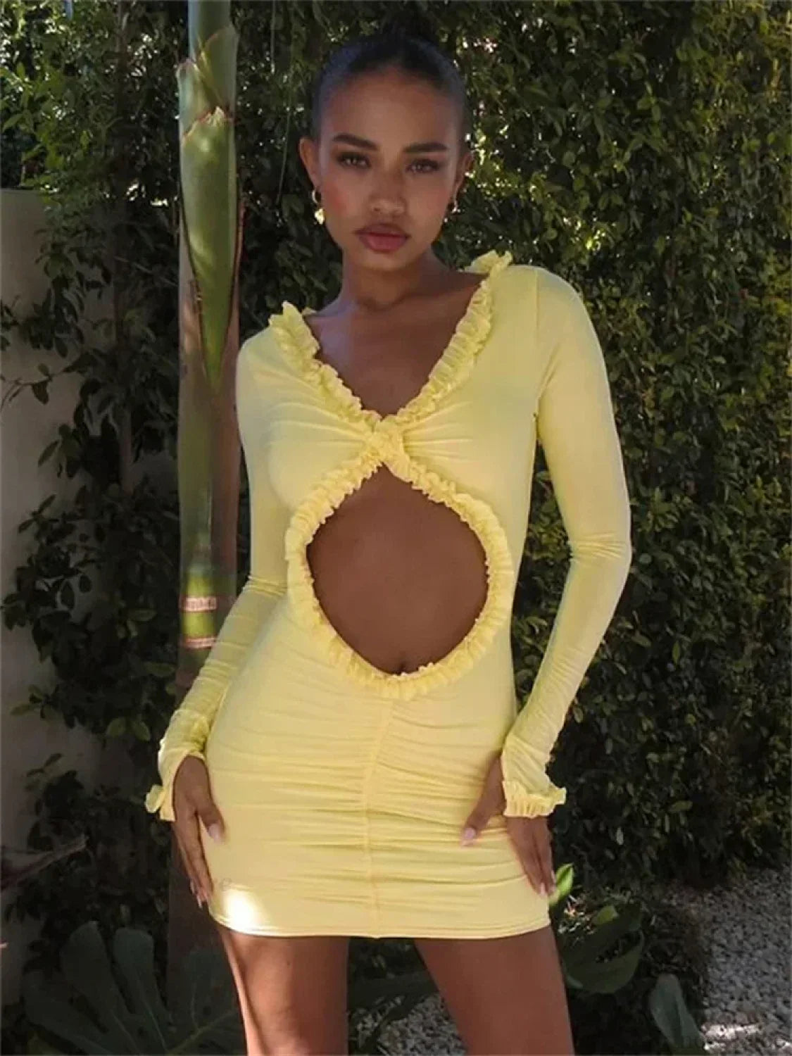 Hollow-Out Ruffled Mini Dress image 1