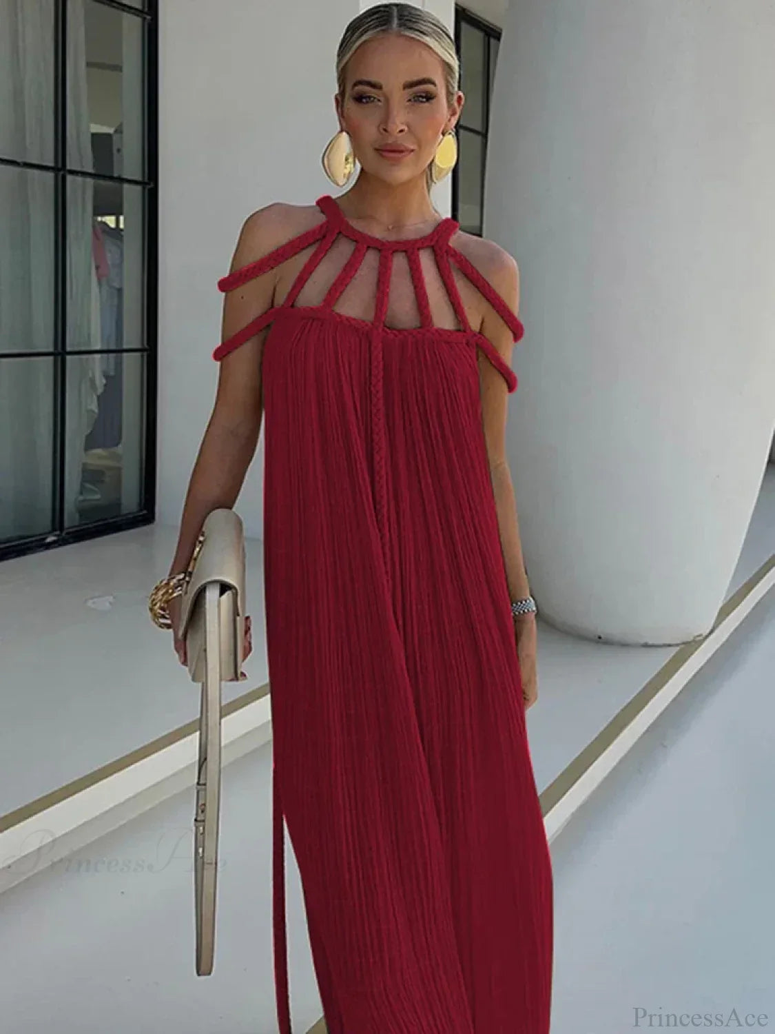 Hollow Out Sleeveless Beach Cover Up image 3