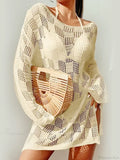 Hollow Out Slit Cut Long Sleeve Bikini Cover Up image 2