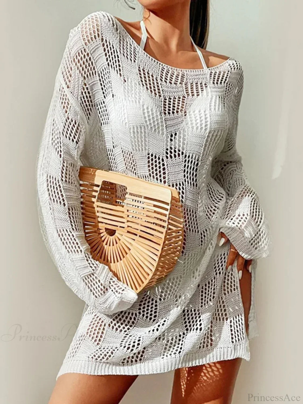 Hollow Out Slit Cut Long Sleeve Bikini Cover Up image 4