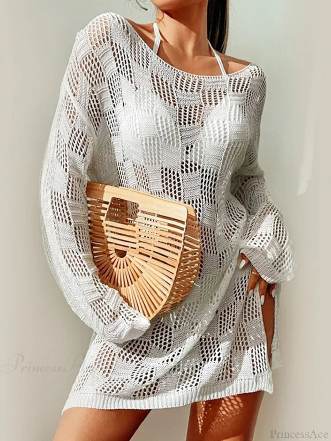 Hollow Out Slit Cut Long Sleeve Bikini Cover Up image 4