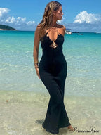 Hollow Out Strapless Backless Sexy Long Dress image 5